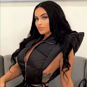 BRAND NEW cropped hooded vest